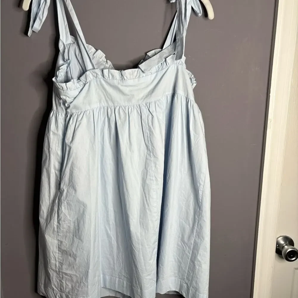 Urban Outfitters Blue Cotton Tie Strap Babydoll Dress Medium